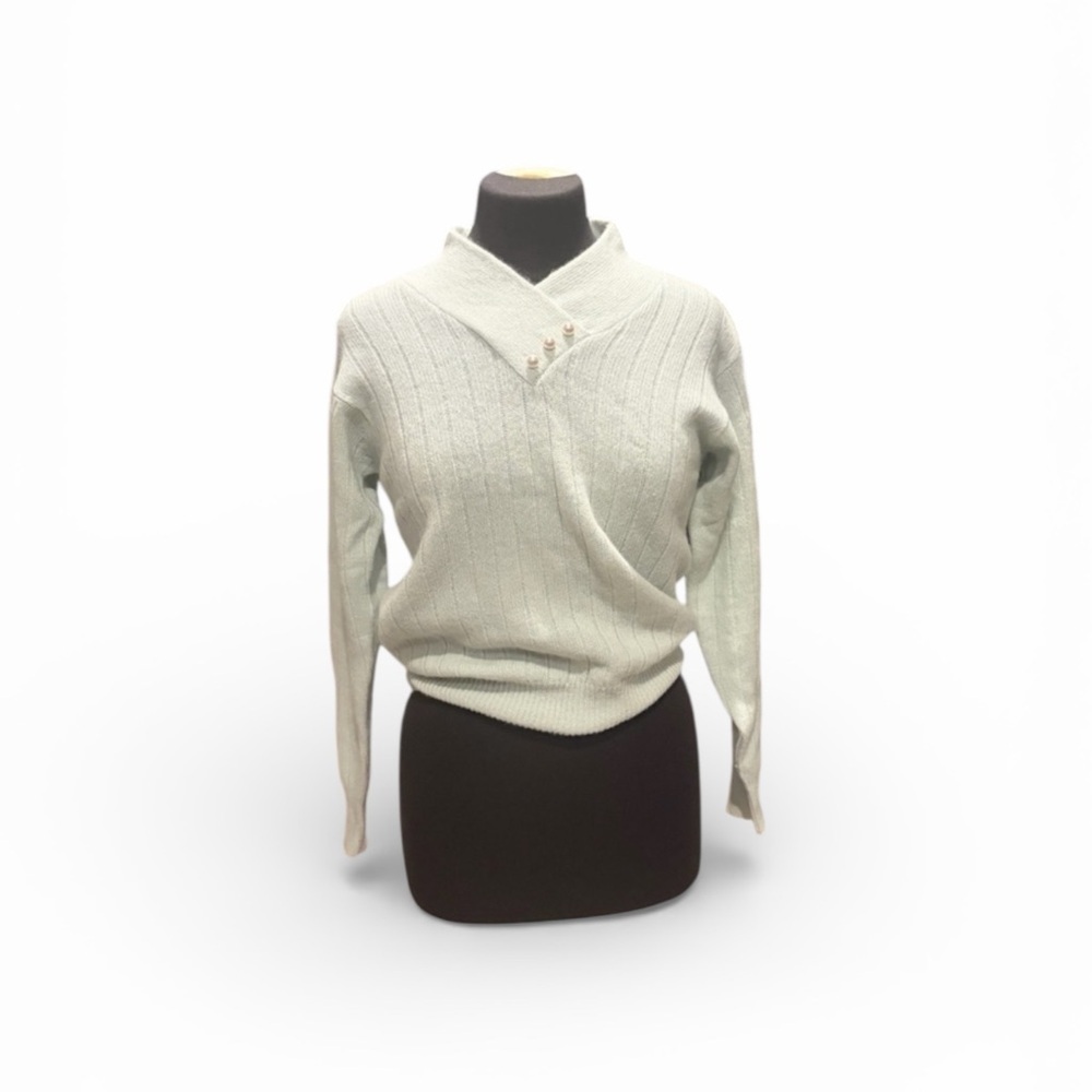 Vintage Crystal-Kobe Angora Blend Wrap Sweater